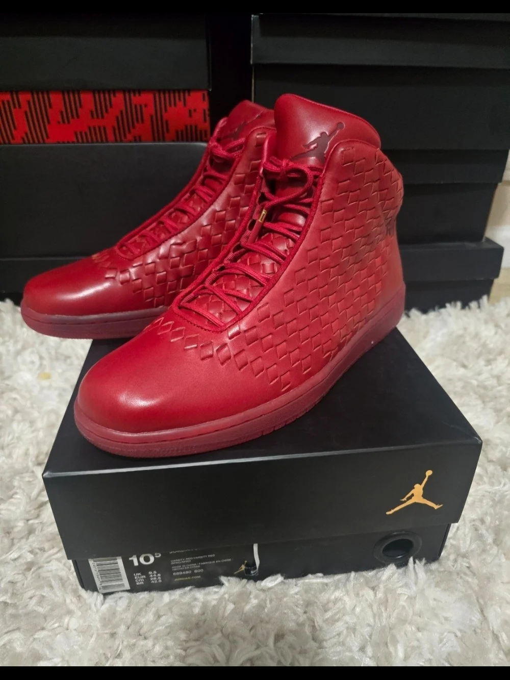 Jordan Shine colors Varsity Red Man shoe Size 10.5